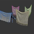 Light Gray Fabric Screens With Wooden Frames And Decorative Fringes For Scene Components