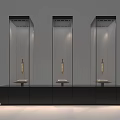 Cultural Center Transparent Glass Display Cases With Black Base And Illuminated Exhibits