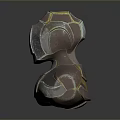 Weapon Protective Armor With Metallic Chest Plate Helmet And Structured Futuristic Design