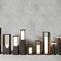 Contemporary Outdoor Lights With Various Shapes And Illuminated Design