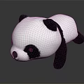 Cute Black And White Panda Plush Toy Lying Down Soft Stuffed Animal