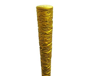 Ornate Golden Column With Detailed Carved Patterns And Smooth Cylindrical Design 3d model