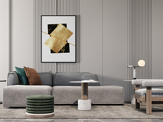 Modern sofa coffee table combination 3d model