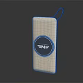 Mobile Digital Portable Power Bank With Beige Design Circular Logo And Strap
