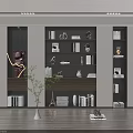Modern Bookcase Interior Design With Wooden Shelves Organized Books And Decorative Items