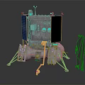 Modern Space Exploration Lander Model Equipped With Solar Panels And Astronaut Figure 3d model