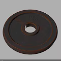 Red And Black Weight Plate With Textured Surface And Number 012