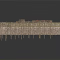 Building Wall Under Construction With Scaffolding Support And Framing Structure