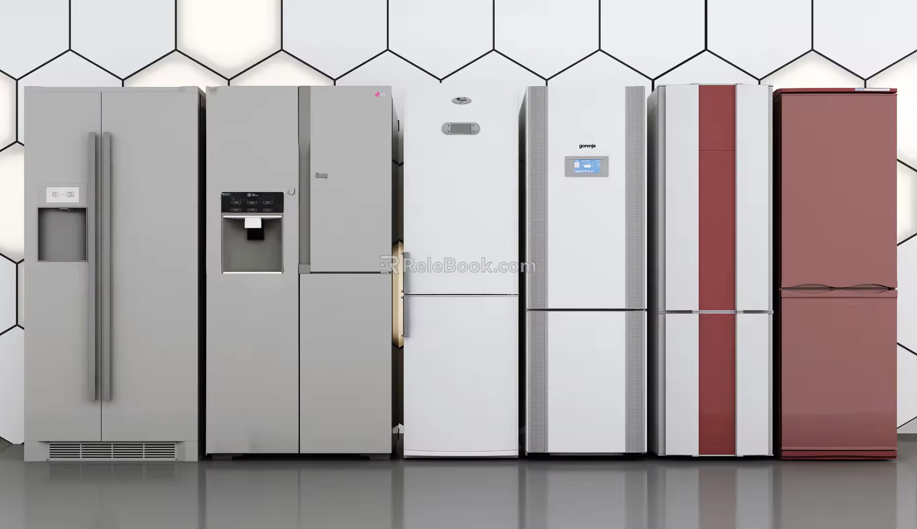 Modern refrigerator combination 3d model