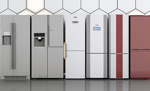 Modern refrigerator combination 3d model