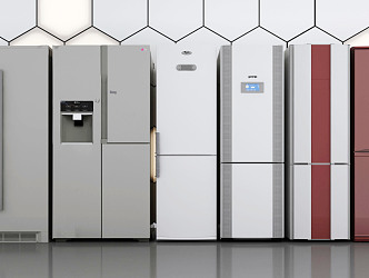 Modern refrigerator combination 3d model