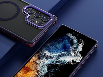 Modern Smartphone With Protective Case Triple Camera Module And Dynamic Screen Display Wallpaper 3d model