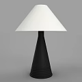 Modern Conical Table Lamp With White Lampshade And Black Base 3d model