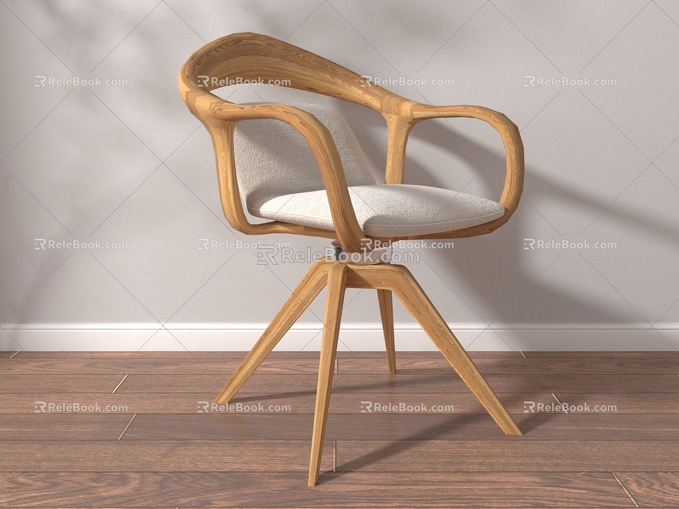 Leisure Chair Wooden Chair Backrest Chair Bar Chair 3d model