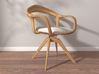 Leisure Chair Wooden Chair Backrest Chair Bar Chair 3d model