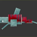 Pixel Art Turtle With Blue Body Red Shell Minecraft Inspired Floating On Reflective Surface