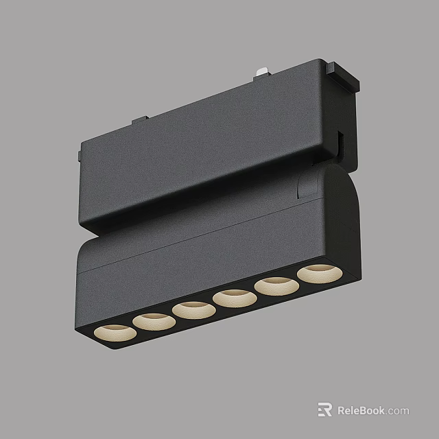 Modern Black Recessed Downlights And Spotlights With Multiple Lamps For Indoor Lighting 3d model 