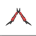 Red And Black Handle Multitool Pliers With Versatile Functions For Hand Tools 3d model