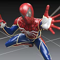 Spider Man Character In Red And Blue Costume With Web Shooting Action Pose