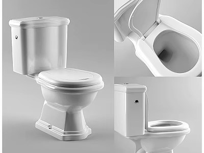 White Ceramic Toilet With Modern Design And Comfortable Seat Features 3d model