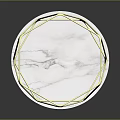 Modern Stylish Stool With Golden Metal Frame And Round Marble Base