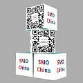 SMO China White Cubes Stacked With Multiple QR Codes Display Design 3d model