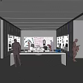 Modern Electronics Store With Wall Display Shelves Center Tables And Customers Browsing