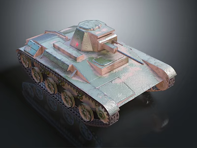 Vintage Classic Tank 3D Model With Detailed Tracks Metallic Surface And Realistic Look 3d model
