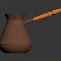 Shiny Copper Coffee Pot With Orange Handle And Modern Design For Home Use