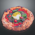 Delicious Italian Style Pizza With Fresh Tomato Mozzarella Spinach And Crispy Baked Crust