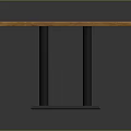 Wooden Table With Black Metal Legs Modern Design Furniture Piece