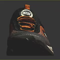 NERF Brand Sporty Sneakers With Gray Orange Mesh Upper And White Sole
