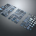Assorted Mechanical Parts Collection With Various Shapes Sizes And Technical Components 3d model