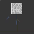 Blue Square Object With Cracked Surface And White Cloud Like Patterns