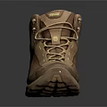 Golden Hiking Boots With Sturdy Design Lace Up Closure And Anti Slip Rubber Sole