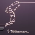 Unique Neon Lamp Combination Featuring Line Human Figure Spiking Ball Design 3d model