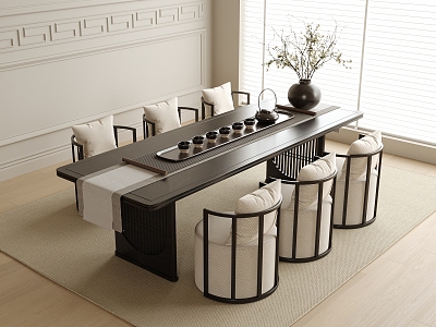 Modern Tea Table and Chair Combination Single Sofa Tea Set model