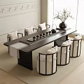 Modern Tea Table and Chair Combination Single Sofa Tea Set 3d model