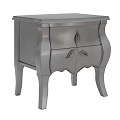 Elegant Light Silver Chest Of Drawers With Delicate Golden Leaf Carvings For Luxury Bedroom Storage