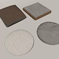 Different Style Ottoman Cushions with Square Round Shapes and Neutral Colors