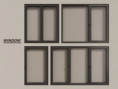 modern windows aluminum alloy windows casement windows floor-to-ceiling windows 3d model