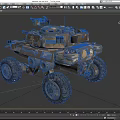 Modern Military Wheeled Tank Featuring Heavy Armor Weapon Camouflage Exterior and Large Tires