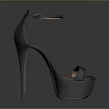 Stylish Black And Orange High Heels With Stiletto Heel Platform Sole Ankle Strap