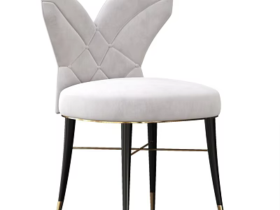 Modern Elegant Leisure Chair With Velvet Upholstery Diamond Tufted Backrest And Black Gold Metal Legs 3d model