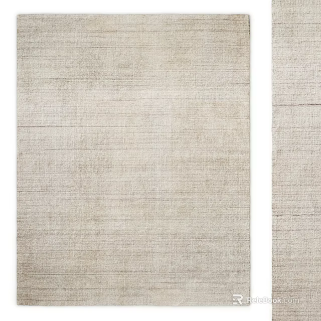 Beige Square Area Rug With Woven Texture For Modern Living Room Decor 3d model 