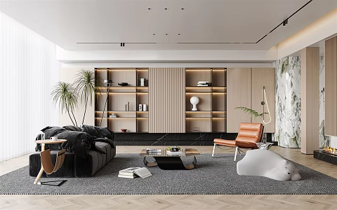 modern living room home living room 3d model