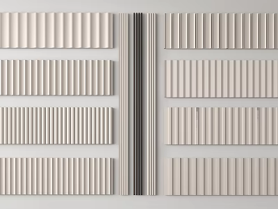 Various Styles of Wall Panels with Vertical and Horizontal Strip Designs for Home Interior 3d model