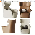 Stylish Single Sofa Designs In Beige Brown And Light Gray With Ball Pillows