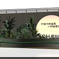 Floral Art Installation With Ship Style Flower Wall And Large Green Plant Decorations