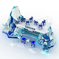 Harbin Beer Ice Sculpture Display Area With Bar Counter And Chairs